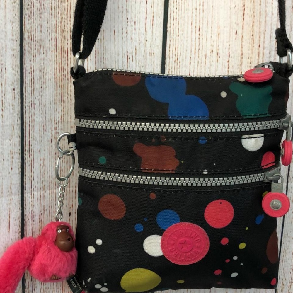 Kipling Printed Small Black Nylon Cross Body Bag - image 4